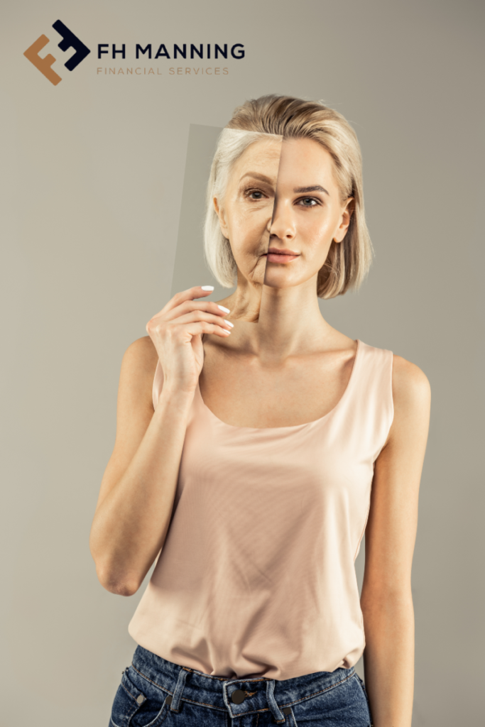 FH Manning Blog image - Woman holding a mirror showing herself in the future