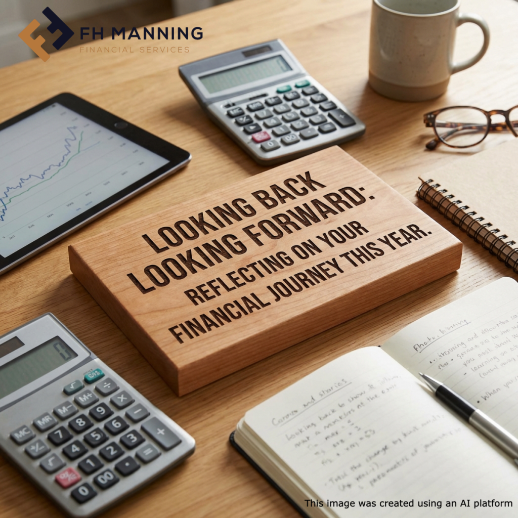Looking-back-looking-forward-your-financial-journey. Sign-on-desk