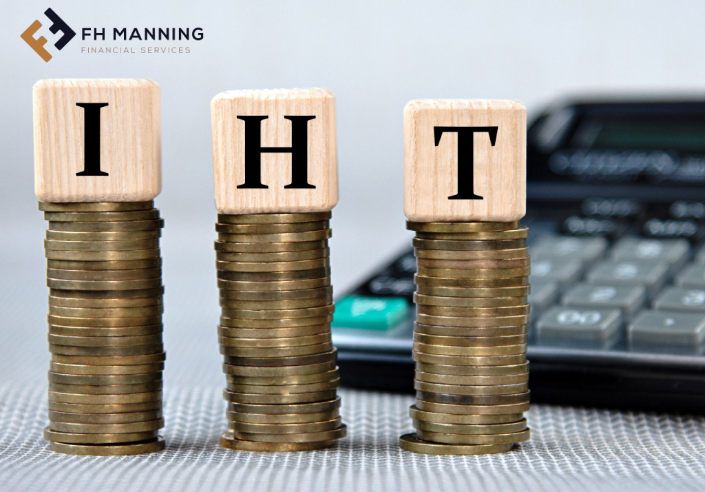 IHT letter blocks on 3 stacks of coins